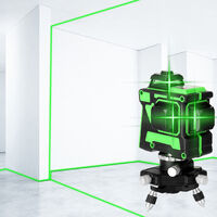 Livello laser autolivellante KKmoon 3D multifunzionale a 12 linee con supporto per treppiede in lega regolabile a 3 altezze e 1,5 m,Spina EU multicolore senza staffa a parete