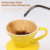 filtri di carta naturale non sbiancata per versare sopra il gocciolatore del caffè e macchina da caffè set da 200 tazza da 8 a 12 filtri da caffè 4 in carta conica Filtro da caffè taglia 4 