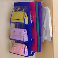 Portaoggetti per borsa per armadio organizer per borse da appendere con 6 tasche piu grandi,Rosa - Rosa