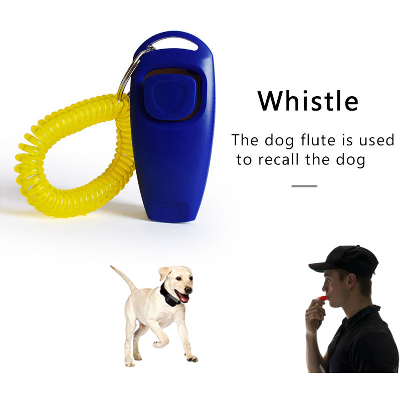 2-in-1 Hundepfeife mehrfarbig optional Clicker Trainingswerkzeug mit Schlüsselring geeignet für Hunde Pferde blau Vögel Katzen Hosdog Hundetraining-Clicker 