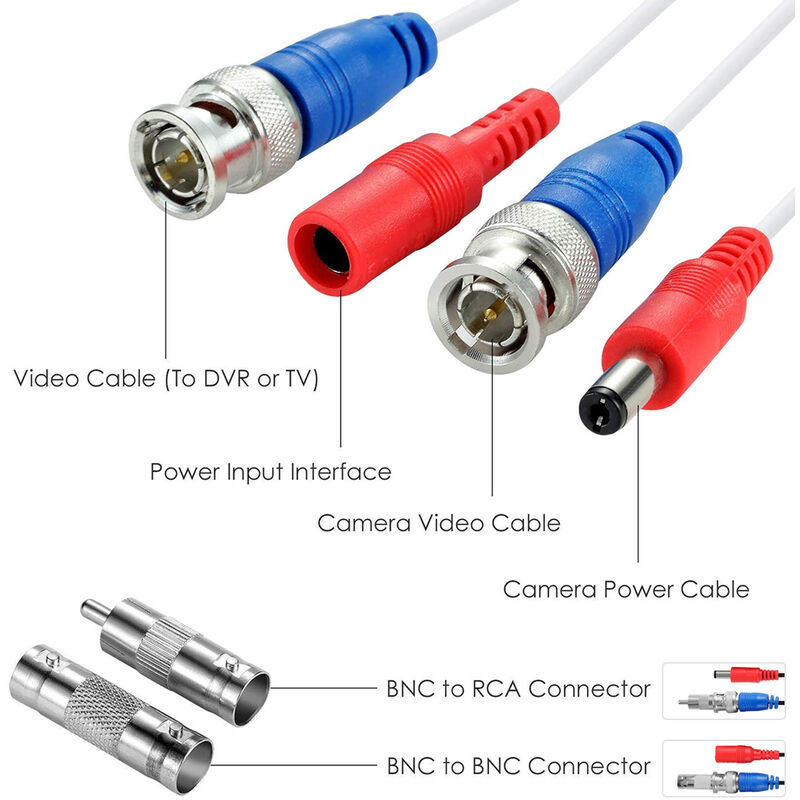 2x 5m BNC Video und Netzkabel Kabel mit Stecker für CCTV 