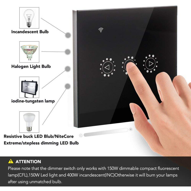 Für LED Downlight WIFI Smart Home Automation Control Touch Wandschalter Licht