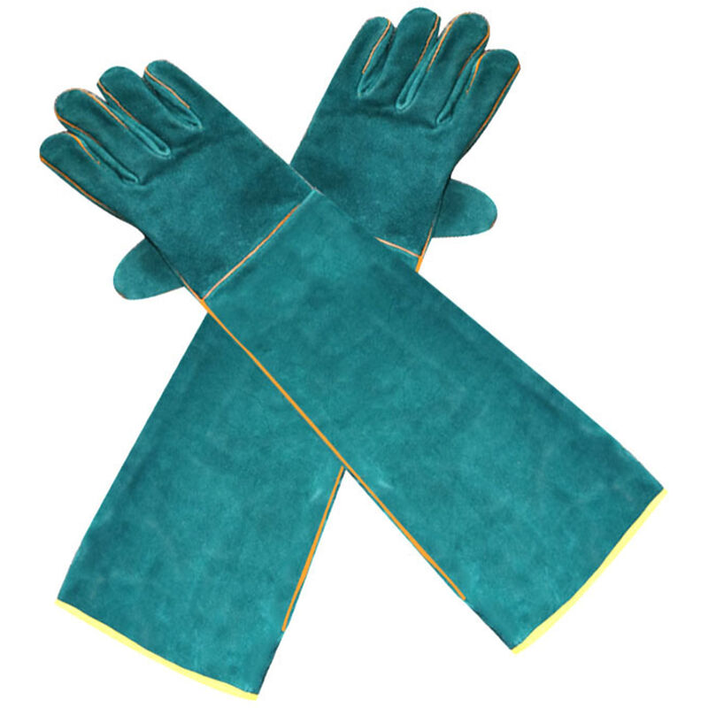 DE Stichfeste Anti-Biss-Handschuhe aus Rindsleder Schutzhandschuhe für Reptilien 