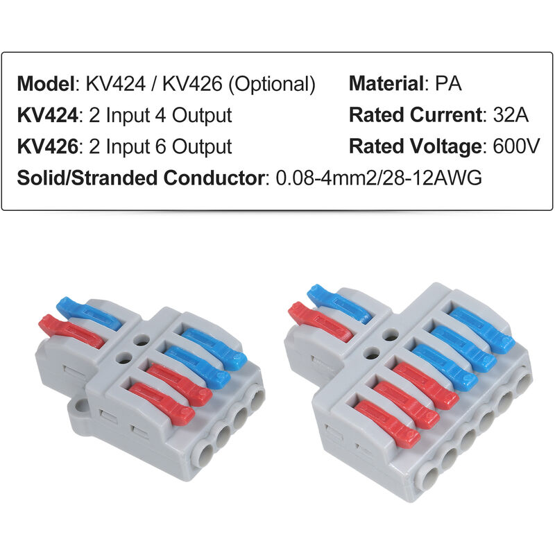 80Pcs BN5,5 Nicht isolierter Stoßverbinderanschluss Klemmen für 12-10 AWG Kabel 