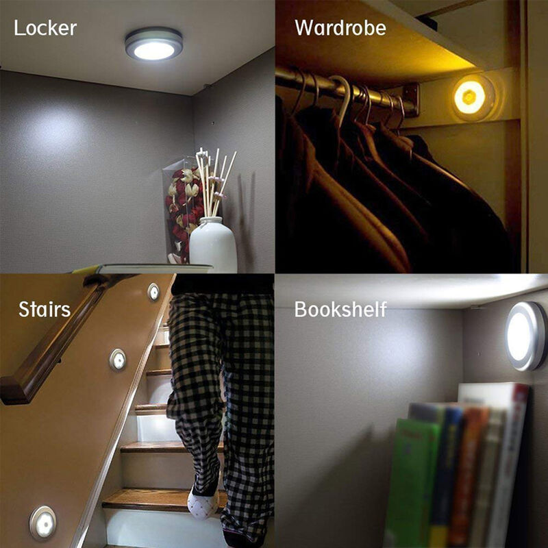 10 LED Infrarot PIR Bewegungssensor Lichtschalte USB Kleiderschrank Nachtlicht 