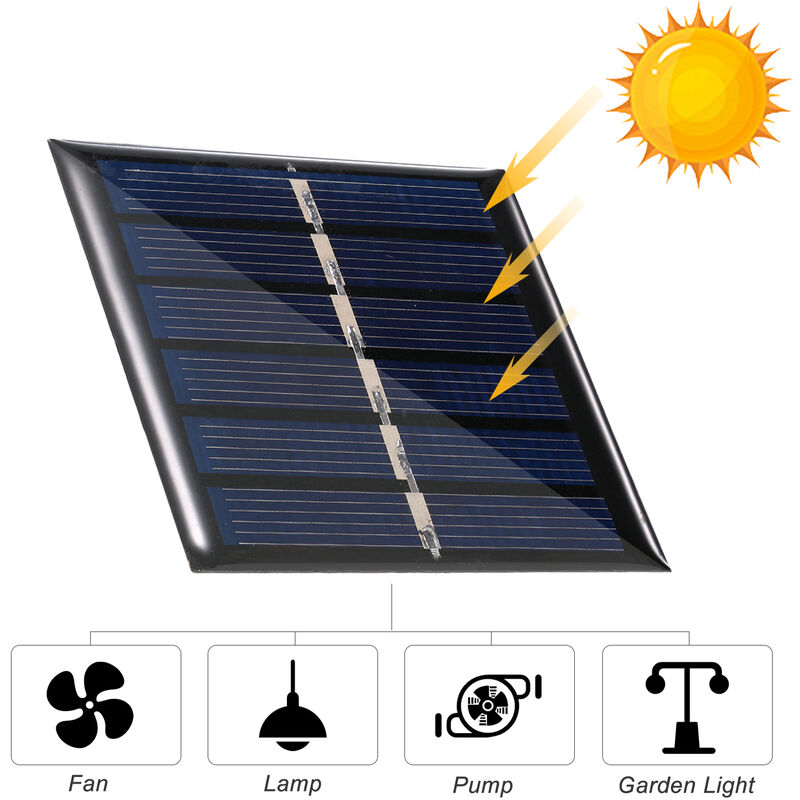 5 V 3 W, weiß 3 W Solarpanel mit Kabel polykristallines Silikon 170 x 130 mm für Haushaltsleuchten für Ampeln für elektrische Ventilatoren 