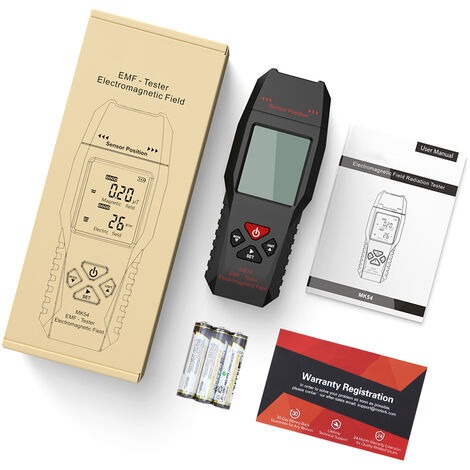Strahlungsdetektor für Messung der elektrischen Feldstärke/elektromagnetischen Feldstärke/Temperatur mit LCD und Taschenlampe EMF Meter geeignet für den Heimgebrauch 