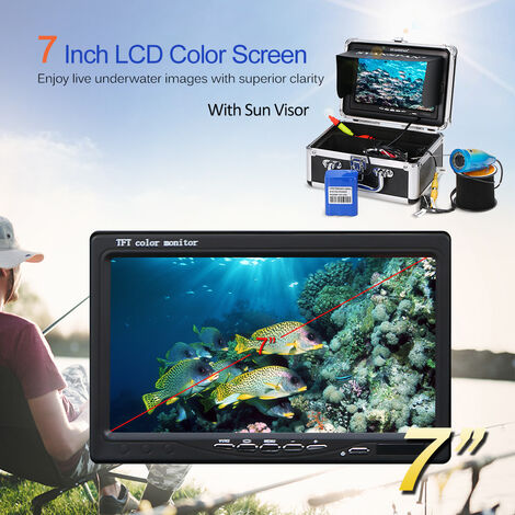 Fischfinder Unterwasser-Eisfischen Infrarot 1000TVL-Kamera LCD 7-Zoll-Display 