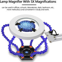 5X Lupe Schreibtischlampe Lupe LED-Licht Faltbare Leselampe mit drei O3D8 
