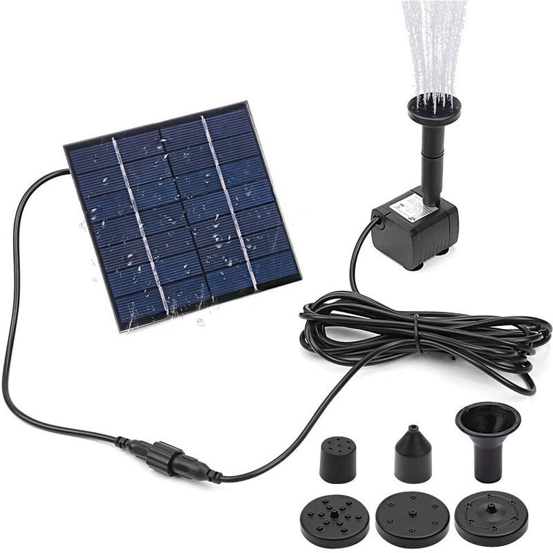 ROADTEC Upgraded Solar Fountain Pump with Battery Backup Outdoor Solar Powered Fountain Pump for Bird Bath Pond Floating Solar Water Fountain Submersible Solar Water Pump Garden Fish Tank 1.5W 