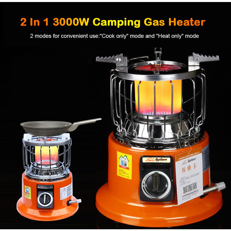 Adjustable Winner Warmer Heating Furnace for Ice Fishing Backpacking Hiking Survival Emergency Black 2 in 1 Tent Heater Gas Stove Camping Indoor Outdoor Use Portable Butane Heater Stove 