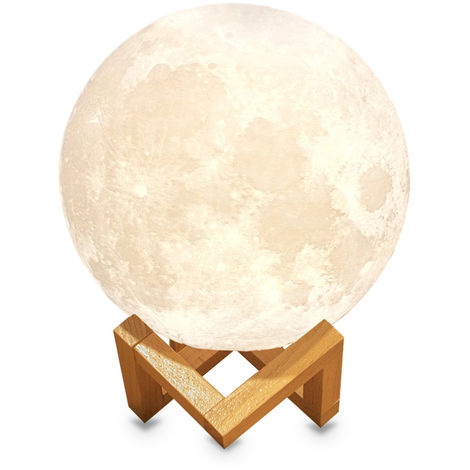 15cm/5.9in Moon Night Light 3D Printed Moon Globe Lamp White