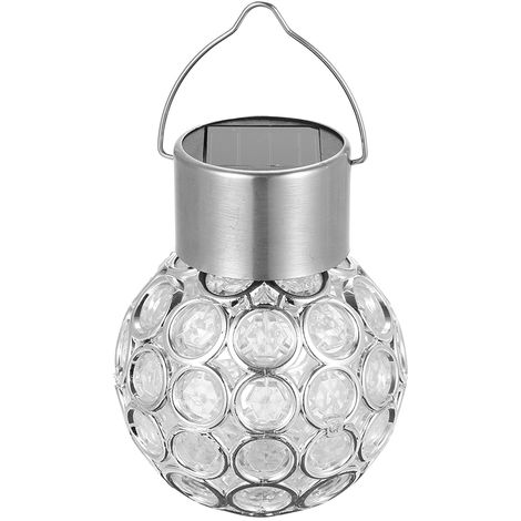 Solar Powered Energy LED Outdoor Lamp Manual & Light 2 Control Modes Rechargeable Hollow-out Spherical Design, Multicolor