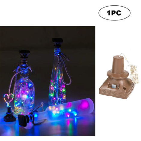 1pc Square Solar Energy Light 2M20LEDs Wine Bottle Decor Copper Wire Lamp String, Multicolor