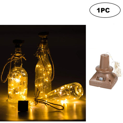 Square Solar Energy Light 2M20LEDs Wine Bottle Decor Copper Wire Lamp String