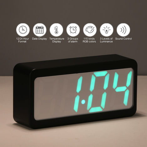 Usb Battery Powered Digital Rgb Led, Battery Alarm Clock