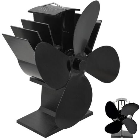 4-Blade Heat Powered Stove Fan Thermodynamic Fireplace Fans for Wood Log Burner Fireplace Silent Eco-friendly Heat Distribution