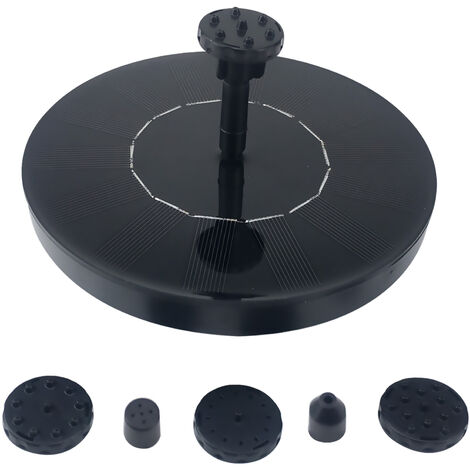 Round solar fountain water pump Outdoor pool garden fish pond sprinkler with 6 nozzles
