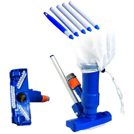 Swimming Pool Cleaning Kit Vacuum Cleaner Suction Head with Brushes Extendable Rod Mesh Bag