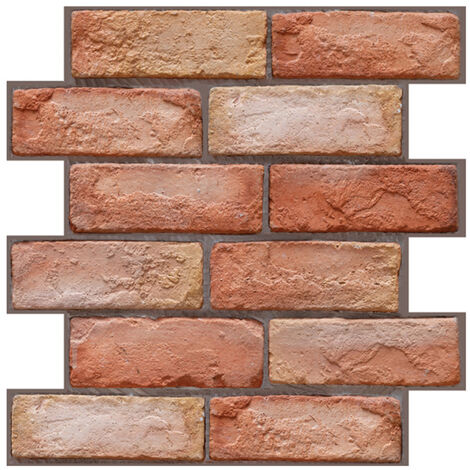 3 Dimension Red Brick Water-resistant Moistureproof Removable Self Adhesive Wallpaper Peel & Stick PVC Wall Stickers for Living Room Bathroom Kitchen Countertop,model: 1pcs