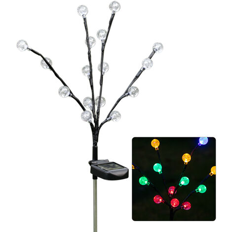 16LEDs Solar Lights Round Ball Shaped Garden Stake Light Multicolor Pathway Walkway Lawn Patio Backyard Lighting Waterproof Solar Powered Landscape Lamp Outdoor Decoration,model:Multicolor
