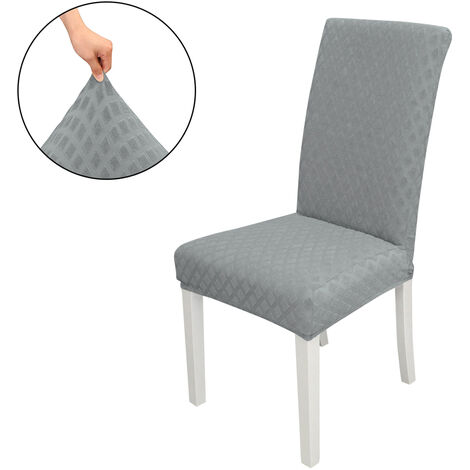 Dining Chair Slipcover, High Stretch Removable Chair Cover Washable Chair Seat Protector Cover, Jacquard Rhombus, Chair Cover Slipcover for Home Party Hotel Wedding Ceremony, Grey,model:Grey
