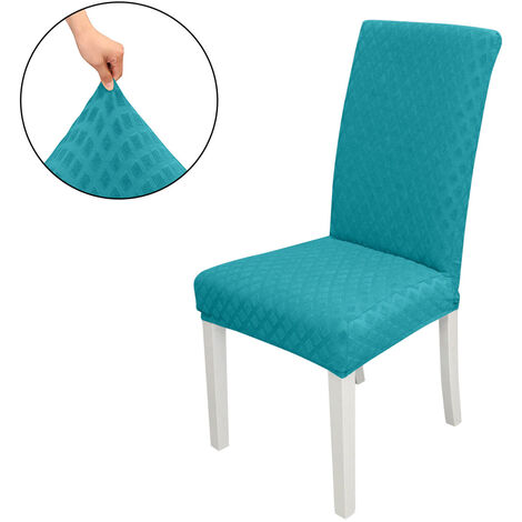 Dining Chair Slipcover, High Stretch Removable Chair Cover Washable Chair Seat Protector Cover, Jacquard Rhombus, Chair Cover Slipcover for Home Party Hotel Wedding Ceremony, Peacock blue,model:Peacock blue