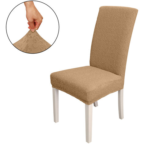 Dining Chair Slipcover, High Stretch Removable Chair Cover Washable Chair Seat Protector Cover, Jacquard Pattern, Chair Cover Slipcover for Home Party Hotel Wedding Ceremony, Camel,model:Camel