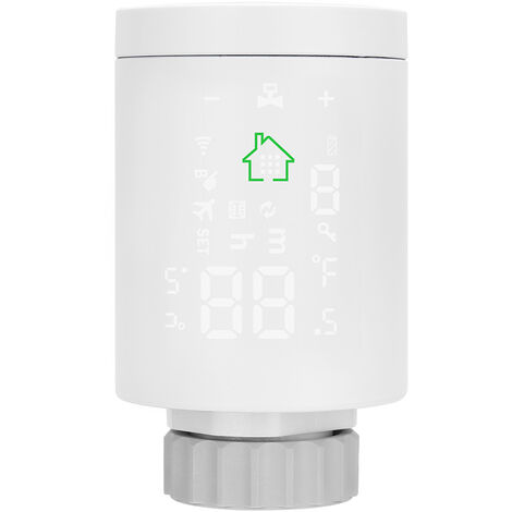 Tuya ZIGBEE3.0 Intelligent Radiator Actuator Programmable Thermostatic Radiator Valve Temperature Controller Voice Control via Alexa,model:White