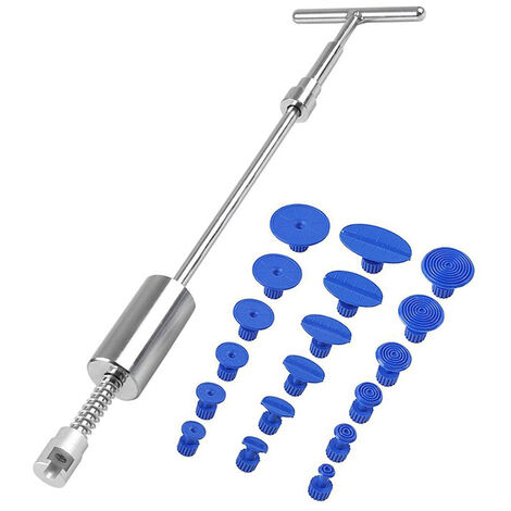 Car Dent Puller With Golden Dent Puller & 18 Pcs Blue Glue Pad For Auto Body Dent Removal,Hail Damage Repair Paintless Dent Repair Kit Auto Body Dent Repair Kit 