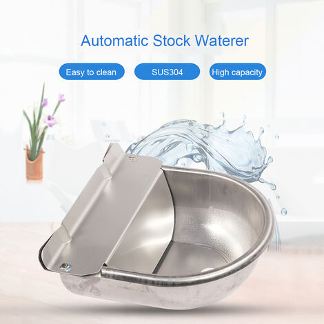 Plastic Water Dispenser with Float Valve and Drain Plug for Dog Cattle Sheep Pigs Horse Automatic Water Bowl 
