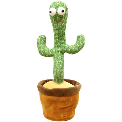 Cute Dancing And Twisting Cactus Toy with 120 Songs Electric Dancing Cactus Luminous Recording Toy,model:Colorful