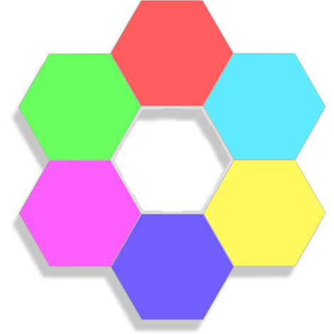 6PCS Smart LED Sound Control RGB Hexagon Wall Light with Colorful Light Effect APP Control Sticky Pads for Bedroom Living Room Gaming,model:White 6pcs