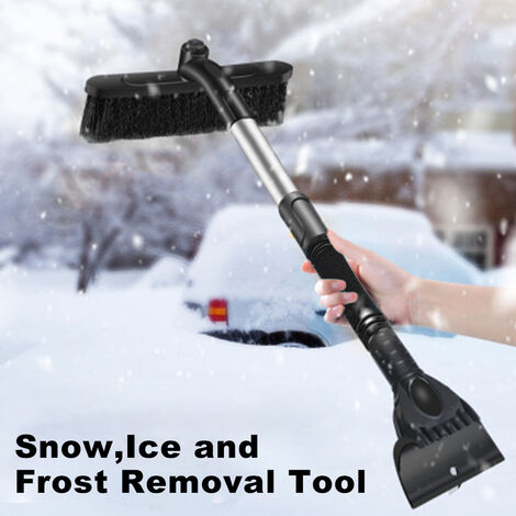 Car Ice Scraper & Snow Brush Heavy-duty Frost Snow Shovel Removal for Car Windshield Window Blue 