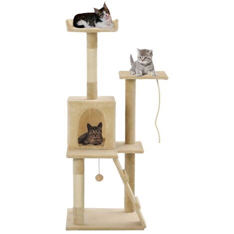 Cat Tree with Sisal Scratching Posts 120 cm Beige