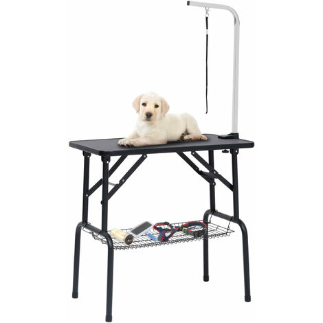 Adjustable Dog Grooming Table with 1 Loop and Basket