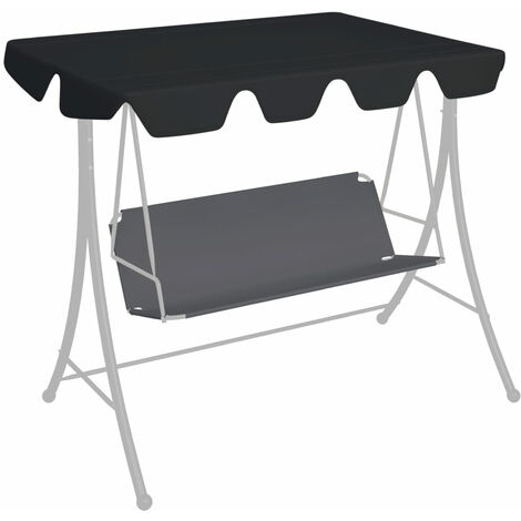 Replacement Canopy for Garden Swing Black 150/130x70/105 cm