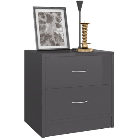 gloss grey bedside cabinets