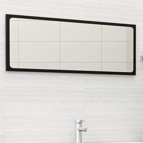 Bathroom Mirror Black 100x1.5x37 cm Chipboard