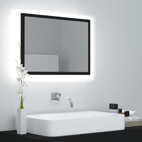 LED Bathroom Mirror Black 60x8.5x37 cm Chipboard