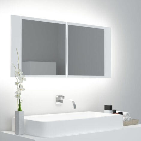 LED Bathroom Mirror Cabinet White 100x12x45 cm