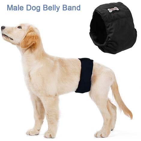 Male Dog Belly Band Pet Diaper Washable Wrap Waterproof Toilet Training Dog Physiological Pant,model:Black XXL