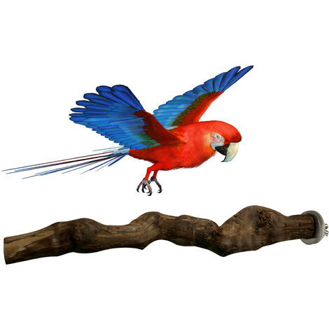 Bird Perch Nature Wood Stand Toy Branch Paw Grinding Standing Climbing Toy Parrots Birdcage Toy for Small and Medium Parrots Parrots Macaws Love Birds Parakeets Cockatiels Finches Conures 