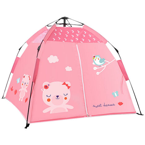 Baby Beach Tent Portable Pops Up Tent Sunshine Shelters Baby Shade with Mosquito Net Sunshine Shade Beach Tent for Children,model:Pink - model:Pink