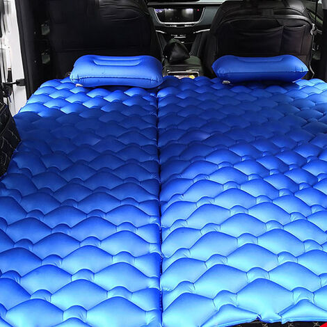 Flocking Car Inflatable Mattress Sleeping Blow-Up Bed Pad with a safety block for Camping Travel Trip and Other Outdoor Activities Portable Car Travel Bed Hiking Black 