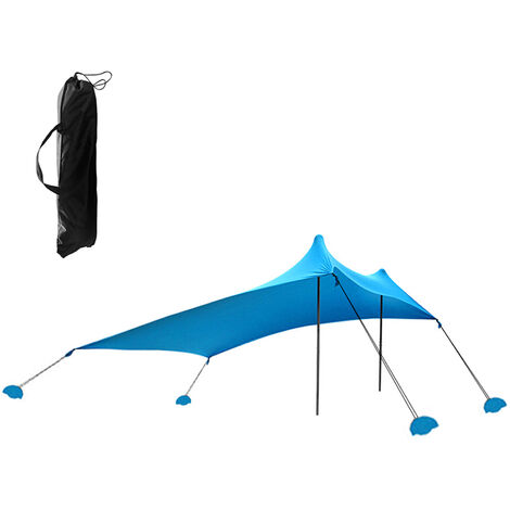 Beach Tent Sun Shelter with Sandbags for Camping Fishing Hiking Backyard Beach Park,model:Blue
