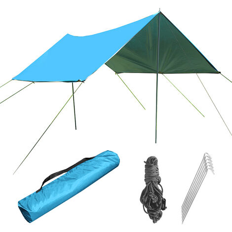 Outdoor Multifunctional Sun Shade Sail Rectangle Canopy for Outdoor Camping Patio Lawn Garden Backyard Awning,model:Sky blue Mode B