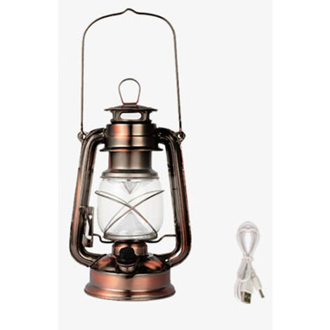 USB Outdoor Camping Lanterns Retro Rechargeable Hanging Tent Light Camp Light Vintage Portable Lamp,model:bronze