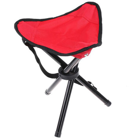 Portable Folding Tripod Chair Camping Fishing Stool,model:Red