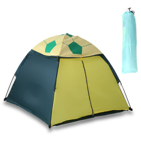 Children¡¯s Playhouse Tent Fun-Play Tent for Boys and Girls Football Tent Outdoor Beach Tent UV-protecting Sunshelter Folding Small House Room for Camping Beach Backyard,model:Blue & yellow